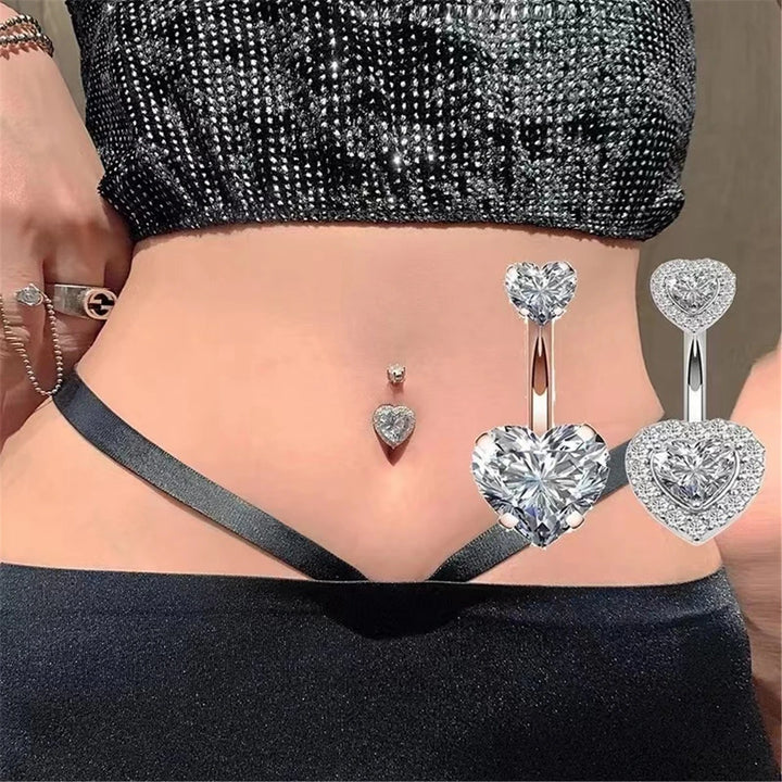1PC Steel Belly Button Rings Crystal Piercing Navel Heart Style Navel Piercing Earring Belly Piercing Sexy Body Jewelry