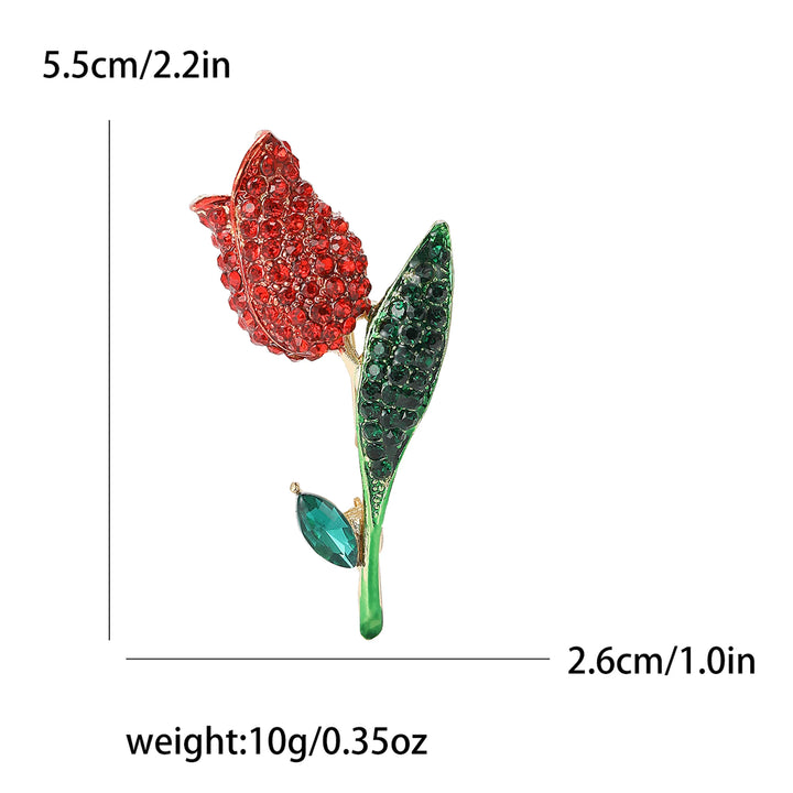 Resin Tulip Brooch for Women Unisex Rhinestone Flower Pin Pearl Plant Lapel Pin Banquet Party Backpack Gifts Jewelry Accessories