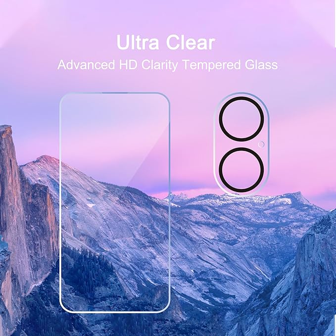 Ailun 3-Pack Tempered Glass Screen Protector + 3 Camera Lens Protector for iPhone 16 series