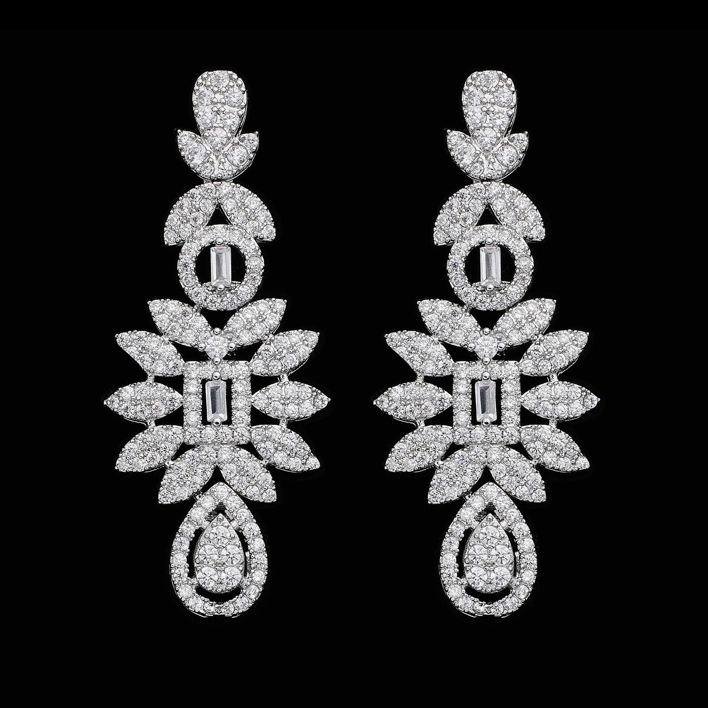 2025 Hot Sale Bridal Wedding Jewelry Sets for Women 4 Pieces Wedding Party Zirconia Necklace Bracelet with Adjustable Chain