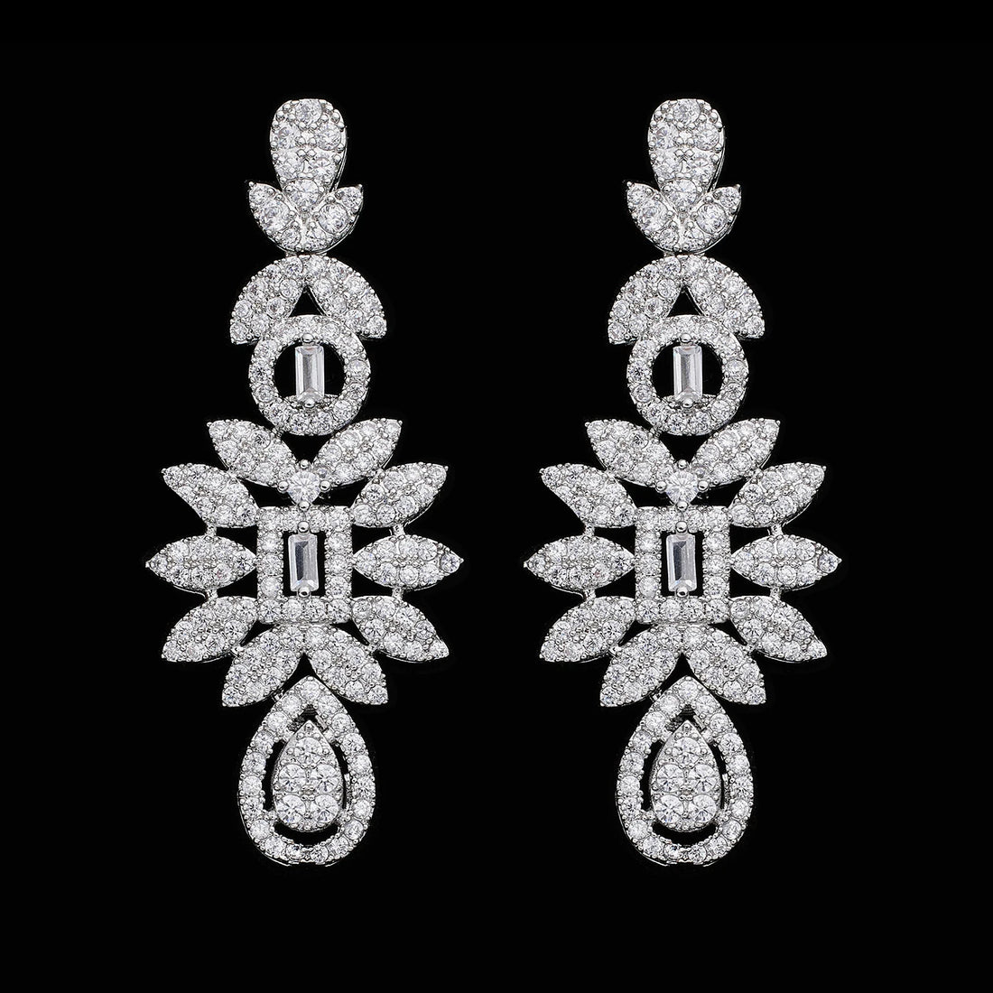 2025 Hot Sale Bridal Wedding Jewelry Sets for Women 4 Pieces Wedding Party Zirconia Necklace Bracelet with Adjustable Chain