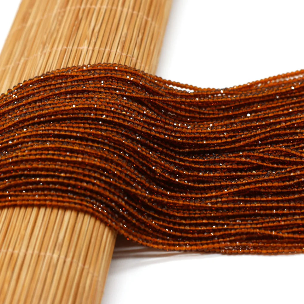 Beads 2MM Natural Semi-Precious Stone Spinel Orange Red Loose Bead for Girls Jewelry Making DIY Bracelet Necklace Waist Beads