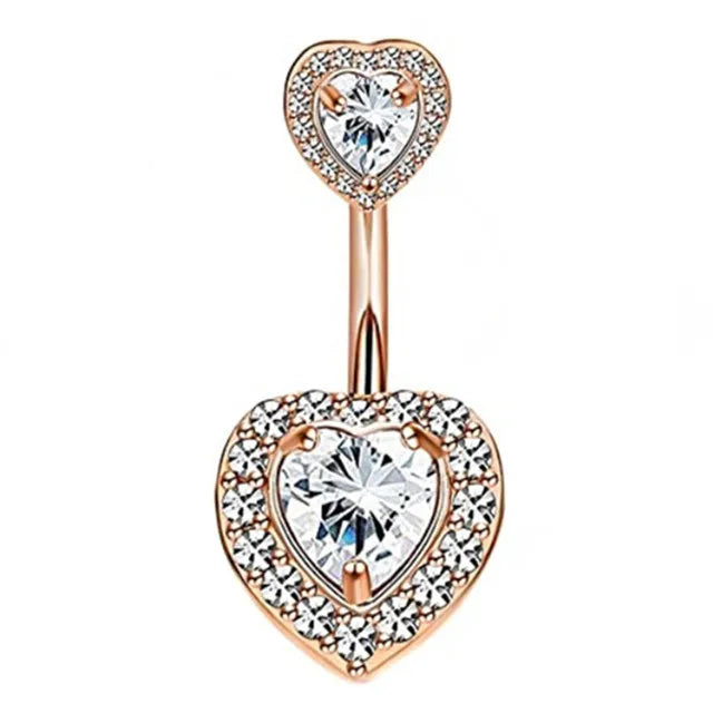 1PCS Crystal Belly Button Rings Surgical Steel Heart Navel Piercing Sexy Flower Belly Rings Body Piercing Ombligo Navel Rings