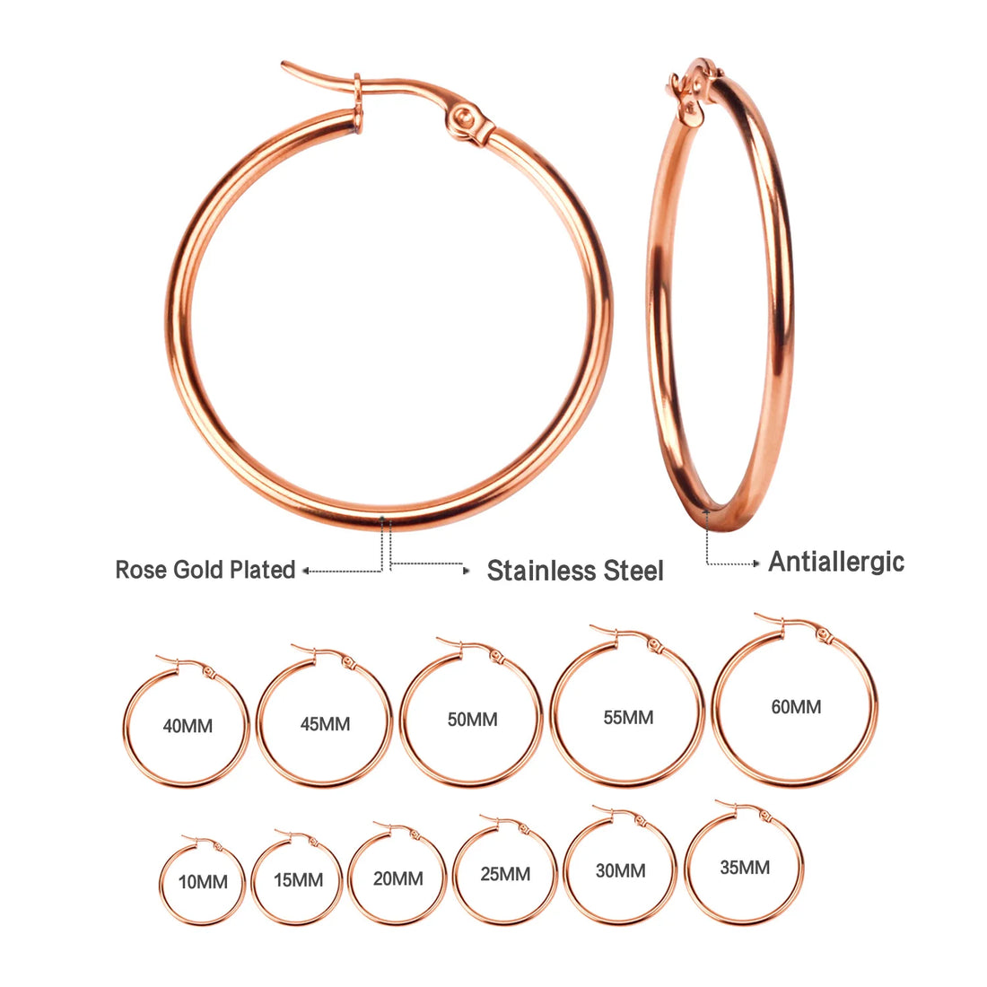 Earrings for Women 2024 Trending Stainless Steel Hoop Earrings for Women Men Simple Big Hoops Gold Color Silver Color Wholesale