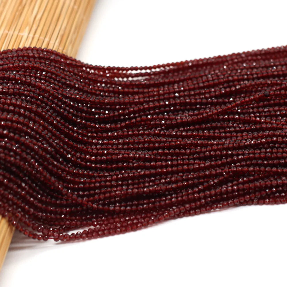 Beads 2MM Natural Semi-Precious Stone Spinel Orange Red Loose Bead for Girls Jewelry Making DIY Bracelet Necklace Waist Beads