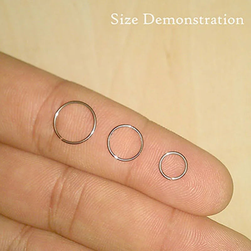 925 silver nose ring lip ring piercing jewelry for women cartilage tragus helix hoop earring small tiny seamless little sleeper