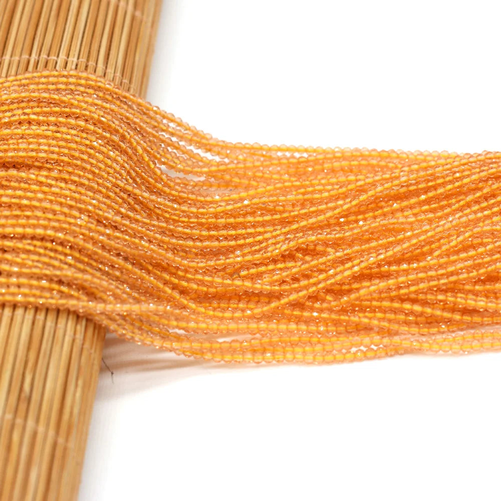 Beads 2MM Natural Semi-Precious Stone Spinel Orange Red Loose Bead for Girls Jewelry Making DIY Bracelet Necklace Waist Beads