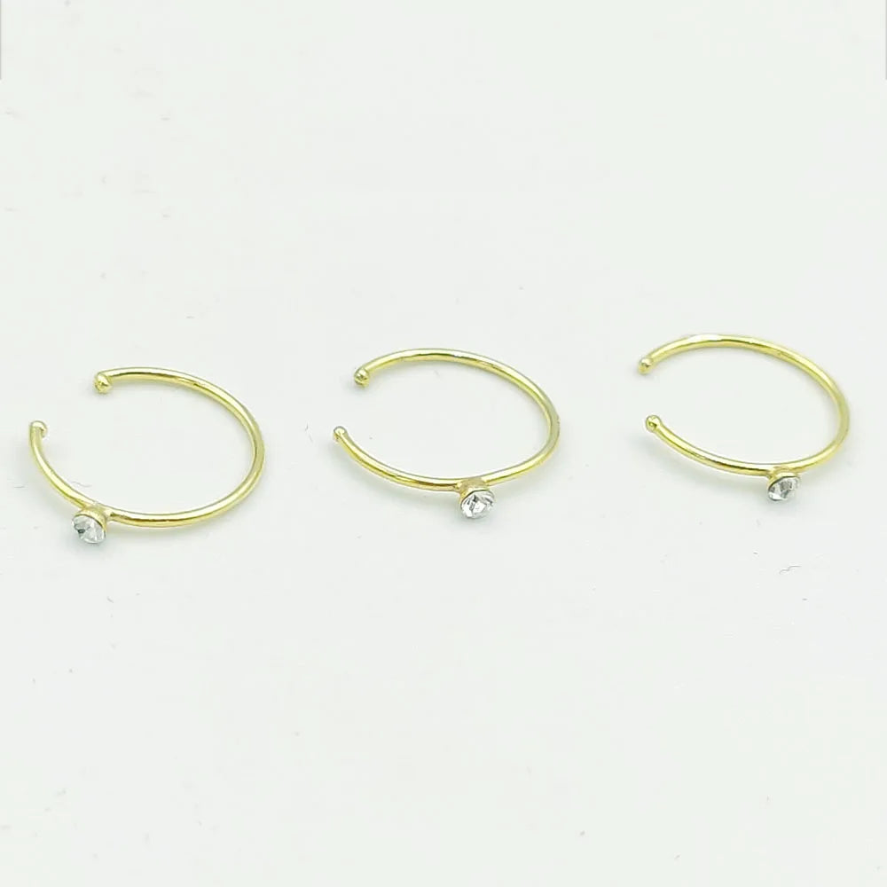 India Nose ring hoop 925 sterling silver thin nose piercing for women men twist zircon cartilage tragus helix hoop earring