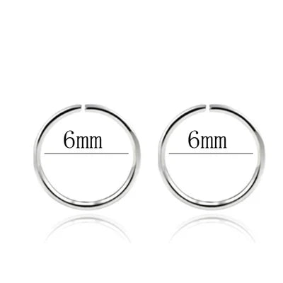 925 silver nose ring lip ring piercing jewelry for women cartilage tragus helix hoop earring small tiny seamless little sleeper