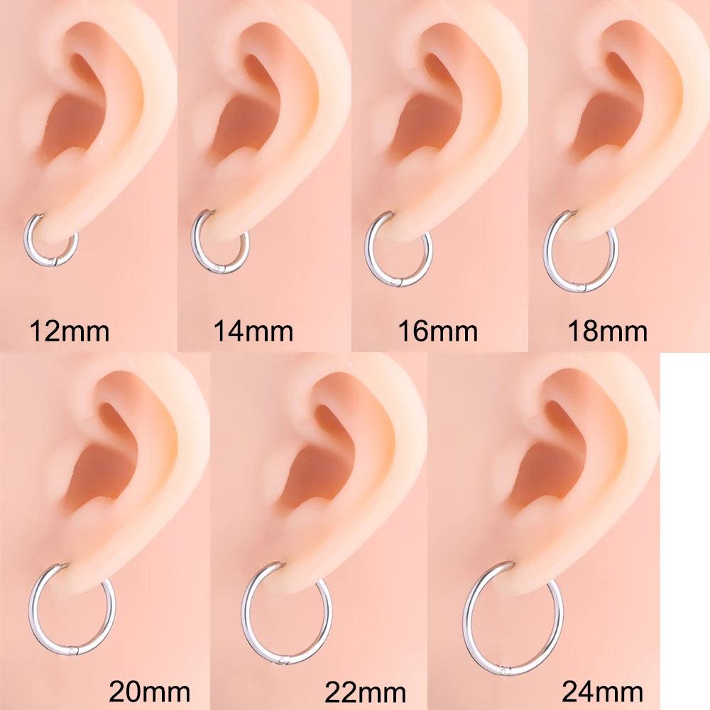 1 Pair Hoop Earrings for Men and Women Titanium Piercing Jewelry