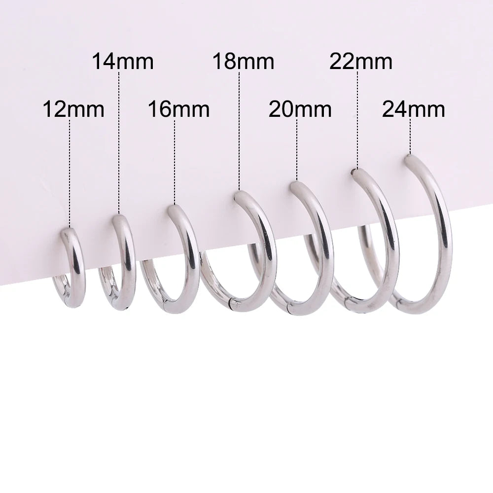 1 Pair Hoop Earrings for Men and Women Titanium Piercing Jewelry
