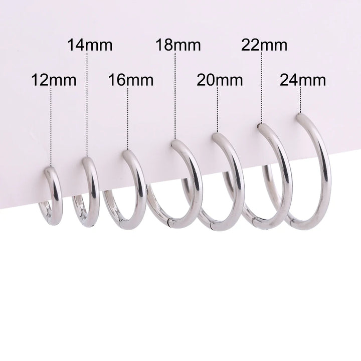 1 Pair Hoop Earrings for Men and Women Titanium Piercing Jewelry