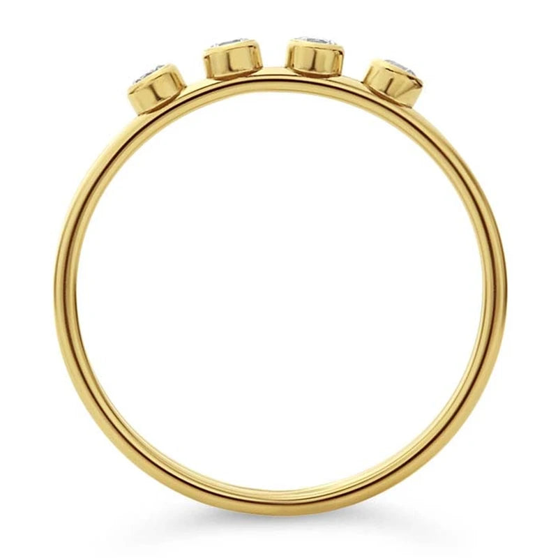 14K Gold Filled White 2MM AAA Zircon Stacking Ring Boho Gold Jewelry Minimalist Knuckle Ring Anillos Mujer Gold Rings for Women