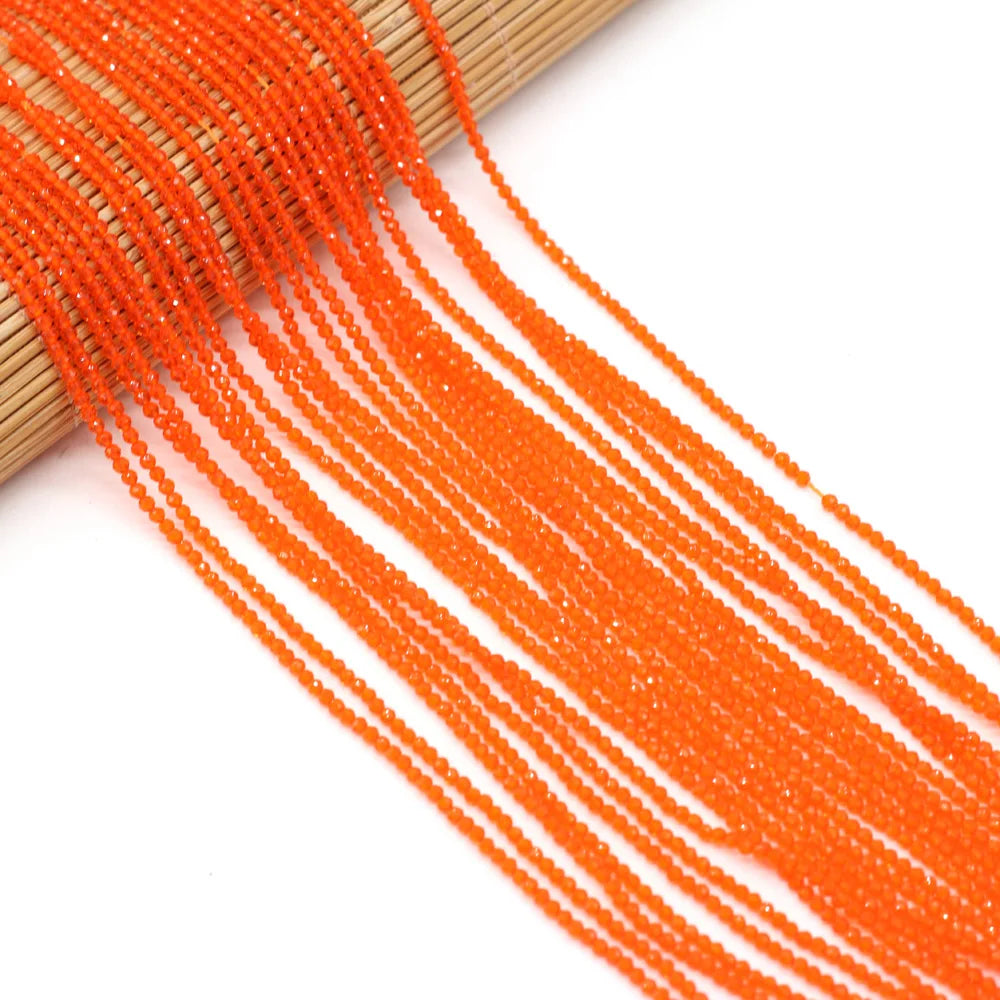 Beads 2MM Natural Semi-Precious Stone Spinel Orange Red Loose Bead for Girls Jewelry Making DIY Bracelet Necklace Waist Beads