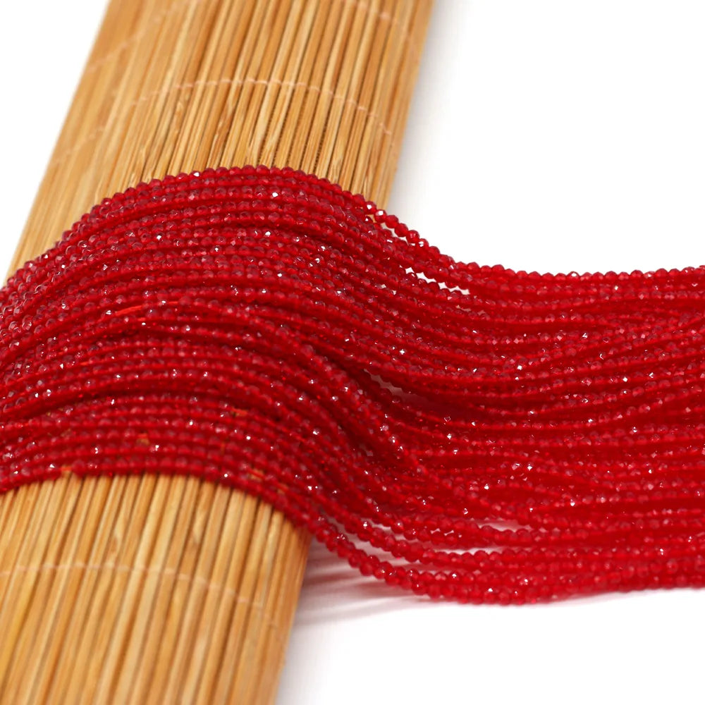 Beads 2MM Natural Semi-Precious Stone Spinel Orange Red Loose Bead for Girls Jewelry Making DIY Bracelet Necklace Waist Beads