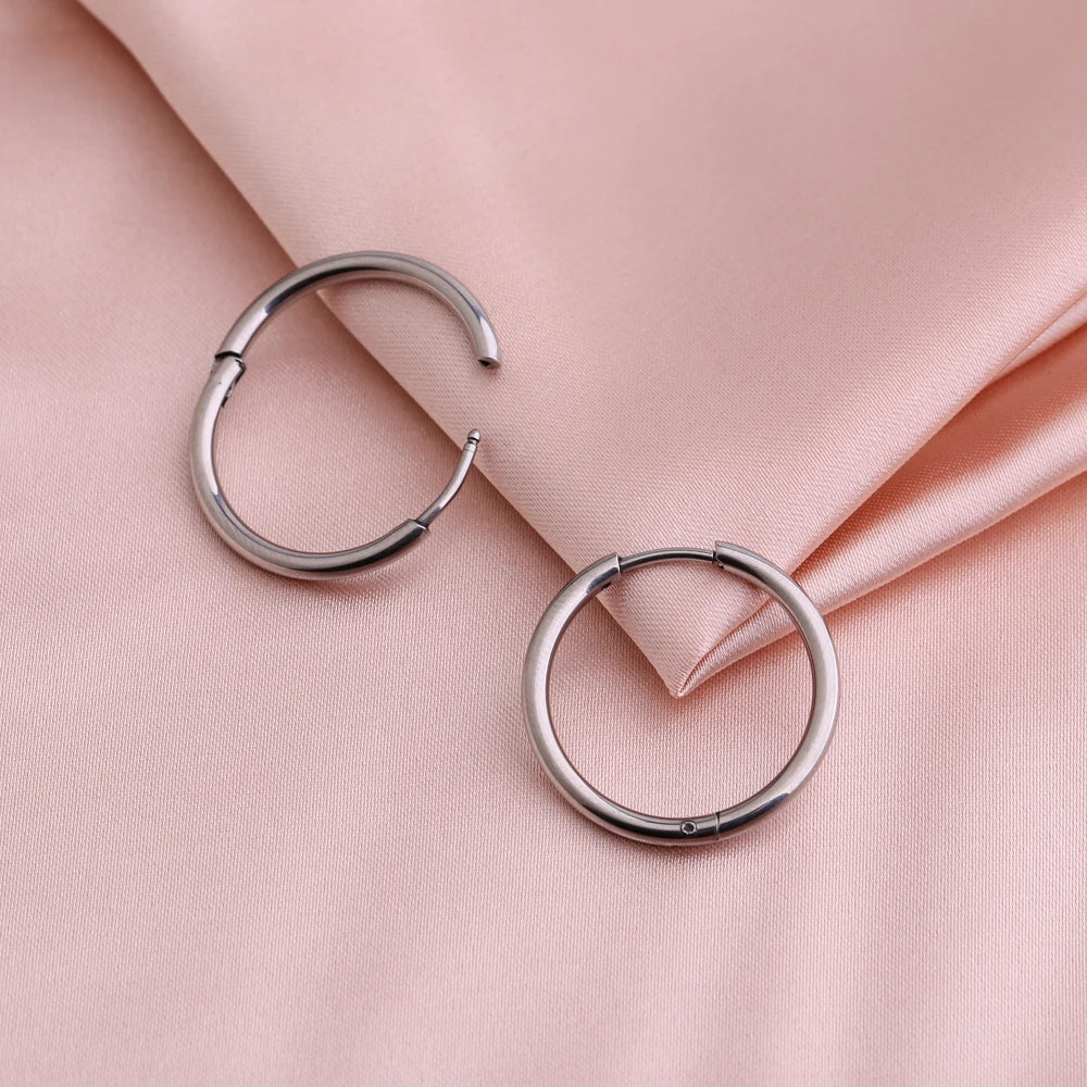 1 Pair Hoop Earrings for Men and Women Titanium Piercing Jewelry
