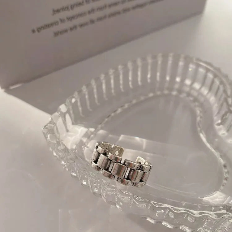 VENTFILLE 925 Sterling Silver Finger Rings New Fashion Creative Cross Hollow Chain Geometric Party Jewelry Gifts