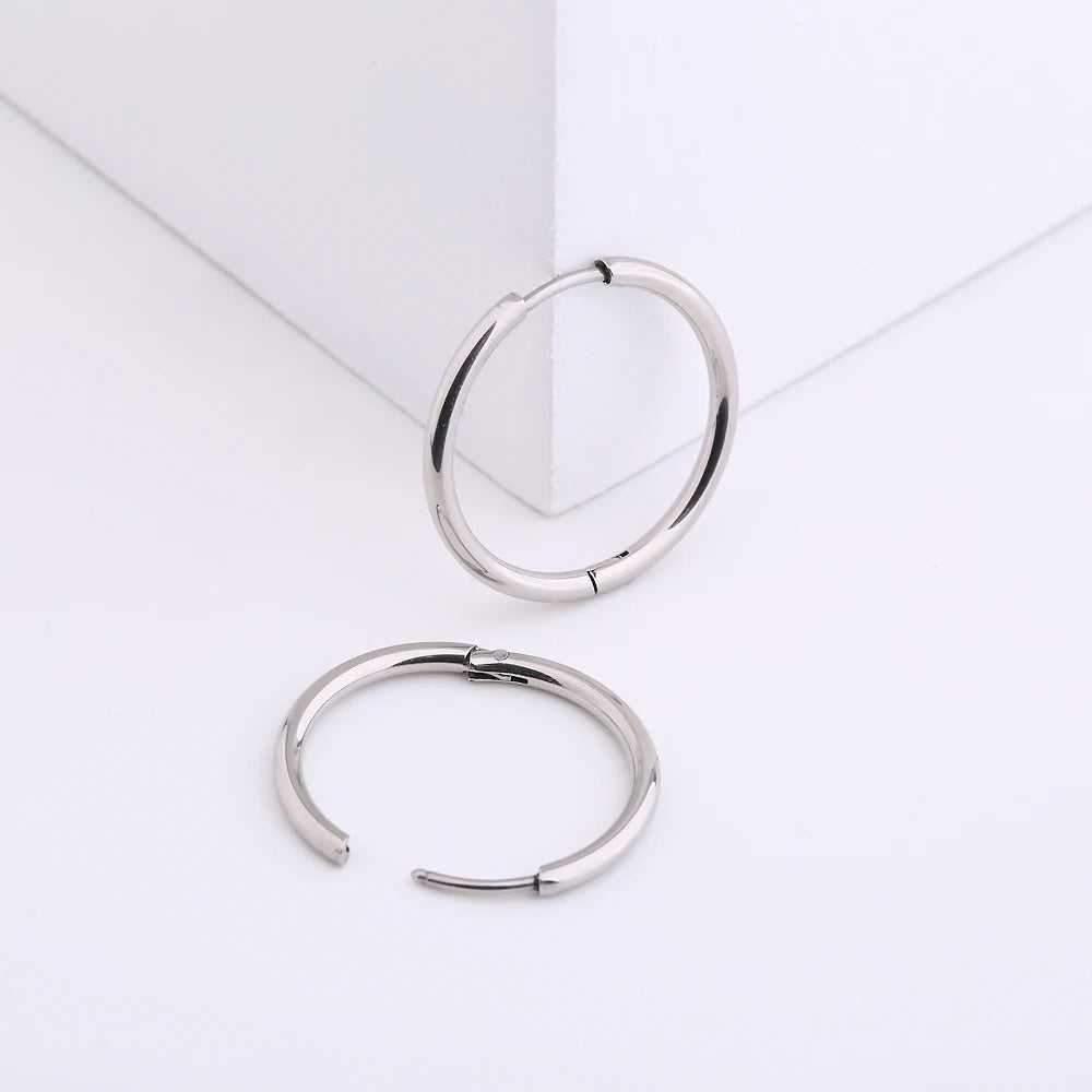 1 Pair Hoop Earrings for Men and Women Titanium Piercing Jewelry
