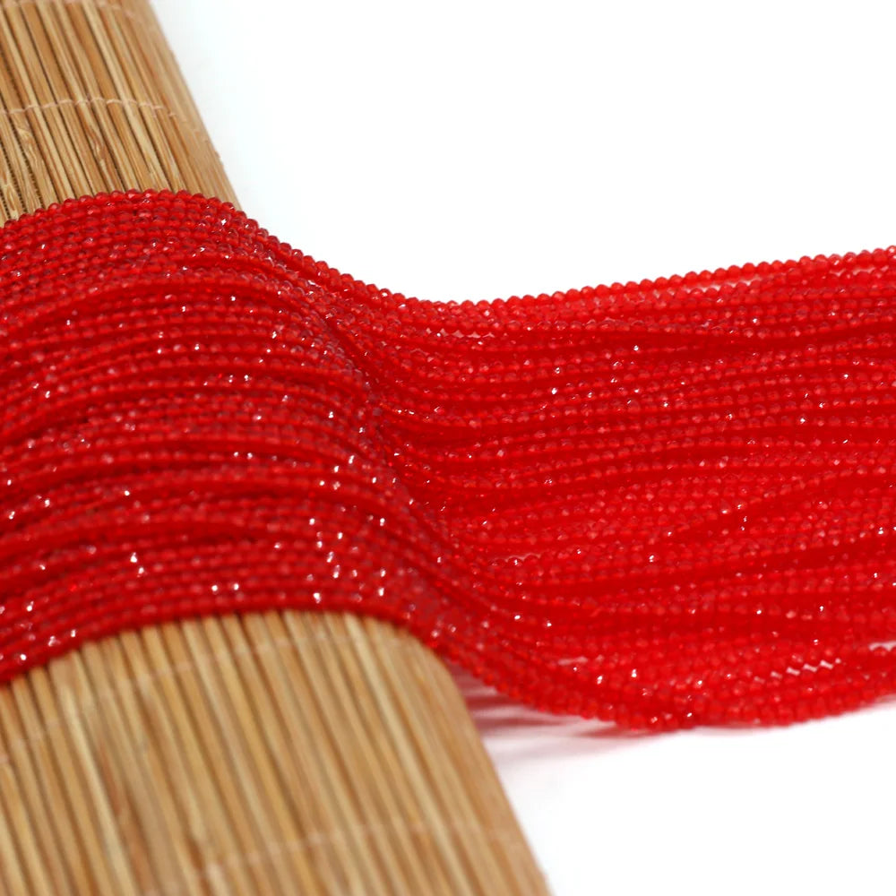 Beads 2MM Natural Semi-Precious Stone Spinel Orange Red Loose Bead for Girls Jewelry Making DIY Bracelet Necklace Waist Beads