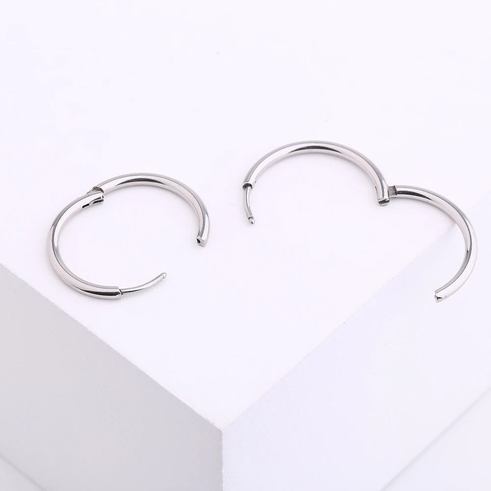 1 Pair Hoop Earrings for Men and Women Titanium Piercing Jewelry