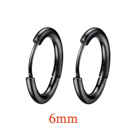 1Pair Stainless Steel Minimalist Huggie Hoop Earrings Gold Color Tiny Round 6/8/10mm Punk Unisex Rock Cartilage Earring Jewelry