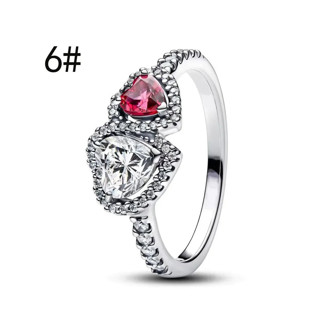New Original 925 Sterling Silver Crown Bow Heart Set Ring Necklace Earring Crystal Women Valentine's Birthday Gift DIY Jewellery