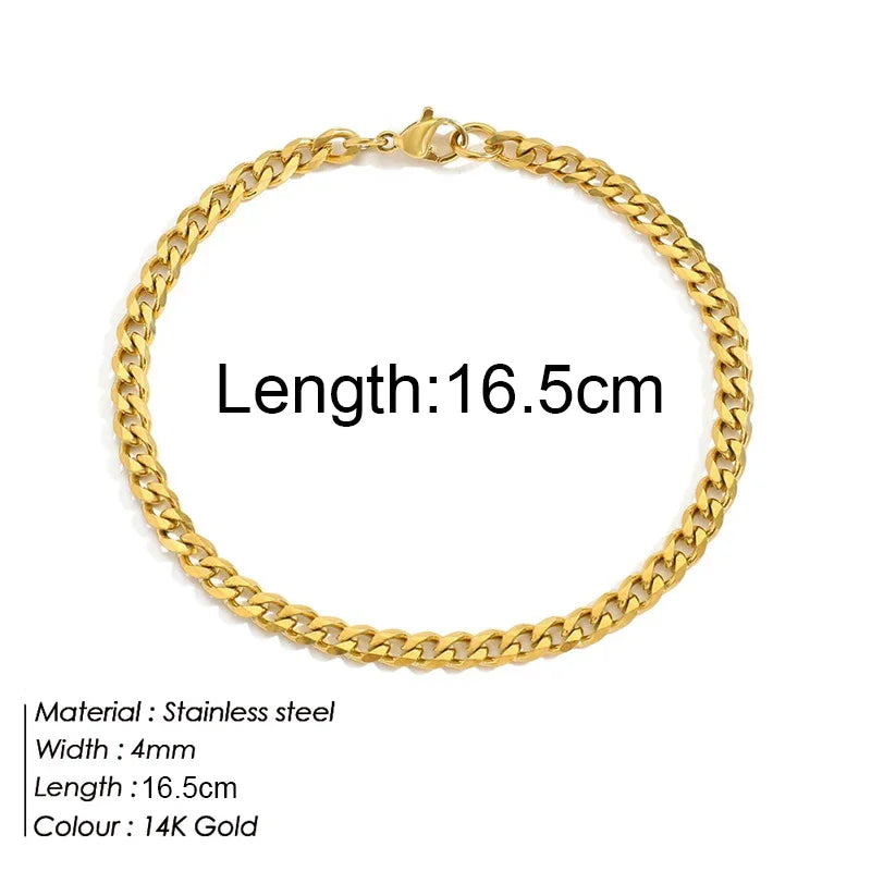 Multilayered Bracelet Gold Color Snake Paperclip Figaro Cuban Chain Stainless Steel Jewelry Male Female Bracelets Factory