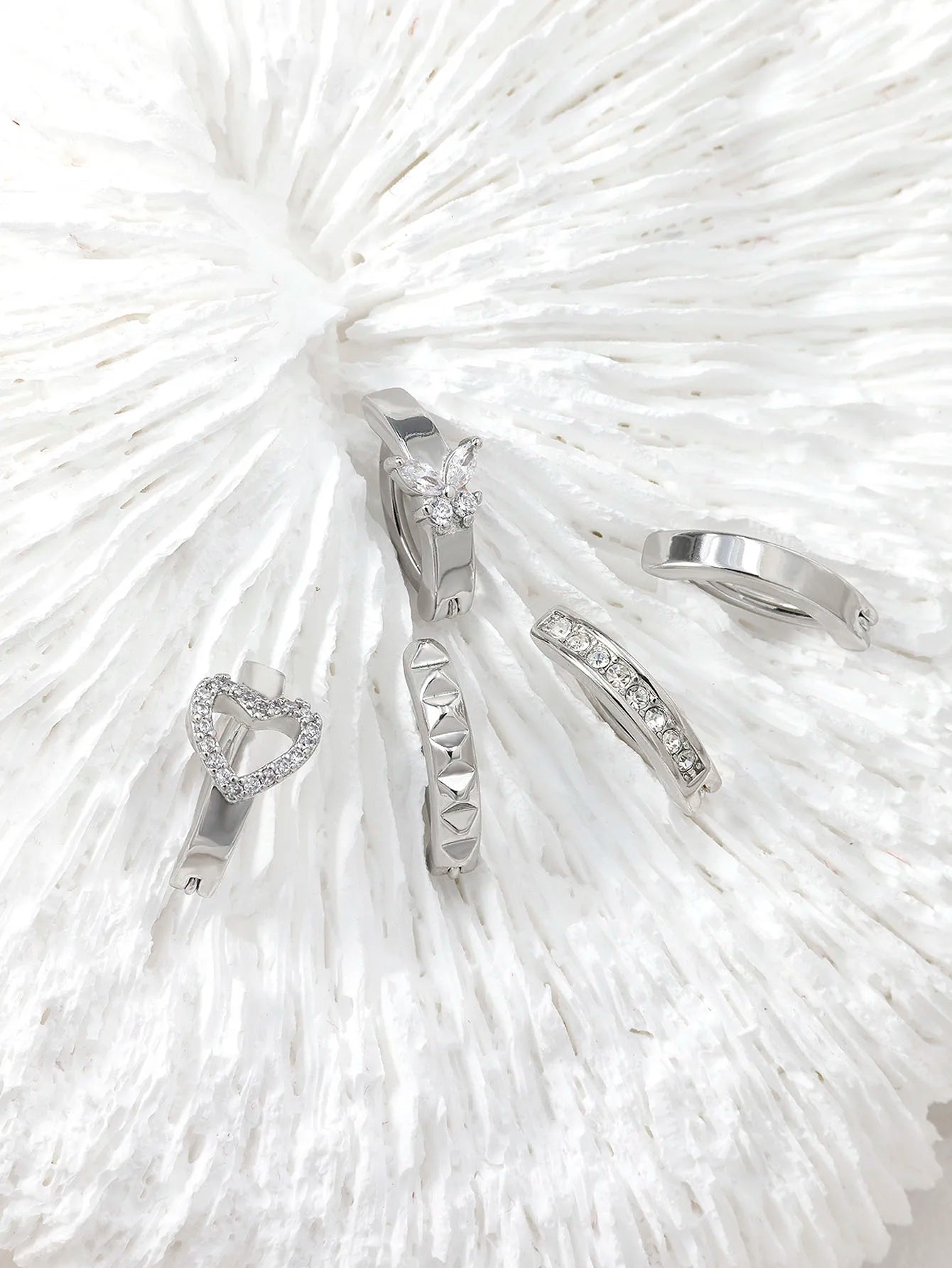 Stainless Steel CZ Butterfly Belly Button Ring Piercing Heart Navel Barbell Jewelry Plated 18K Gold Reverse Curved Belly Rings