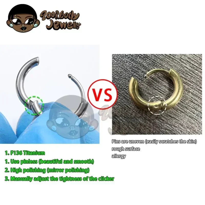 1 Pair Implant Grade F136 Titanium Minimalist Huggie Hoop Earrings Helix Rook Lobe Conch Simple Hoops Ear Piercing  8/10/12mm