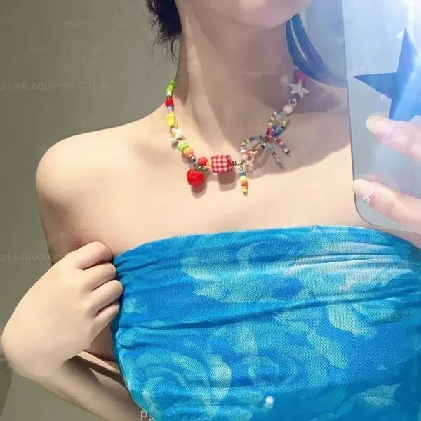 New Bouble Layer Necklace Korean Sweet Charm Clavicle Necklace Friend Lover Gift Holiday Party Jewelry