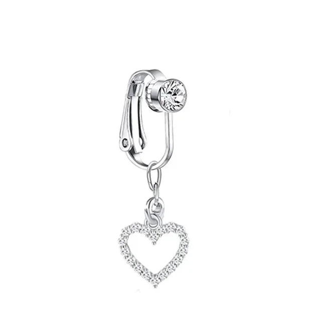 Fashion Butterfly Fake Belly Button Piercing Fake Belly Piercing Clip on Umbilical Navel Faux Belly Cartilage Earring Clip