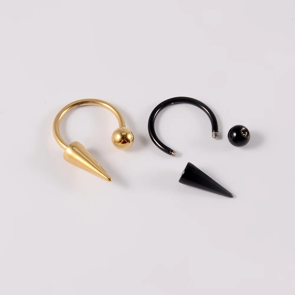 1-5Pcs Lip Ring Charm Piercing Lip Ring Stainless Steel C-Shaped Lip Lip Piercing Body Jewelry 16Gauge For Girl and Men