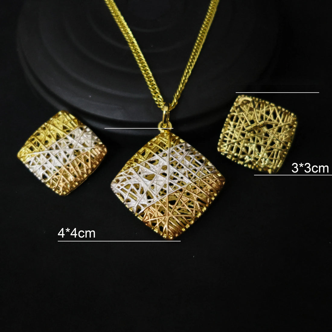 Luxury 18k Gold Plated Jewelry Set for Women Wedding Italian Jewellery Sets Bride Necklace and Earrings Bracelet African Gift