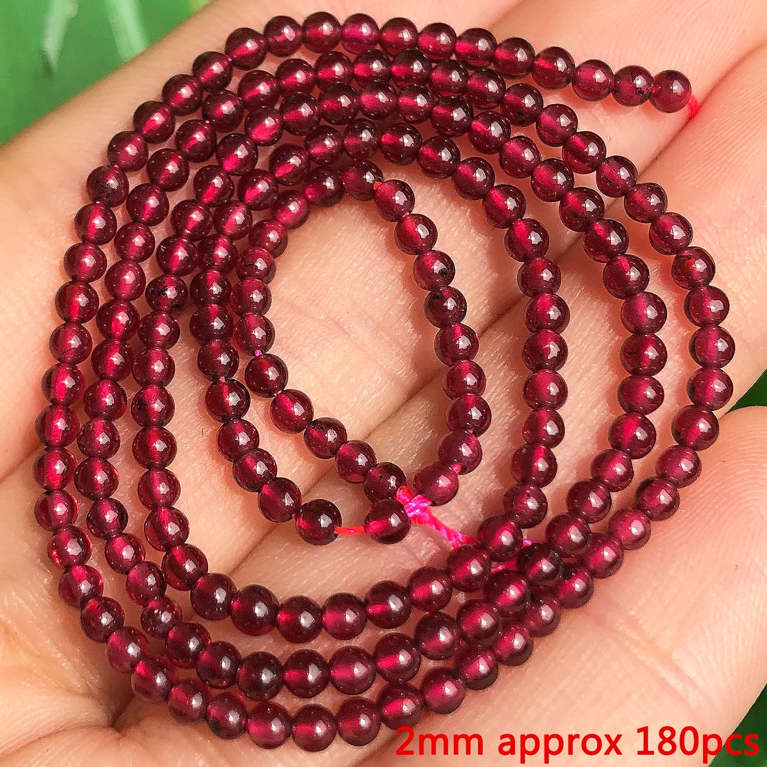 Natural Garnet Gem Stone Beads Irregular Round Faceted Loose Spacer Waist Beads for DIY Jewelry Making Bracelet Handmade