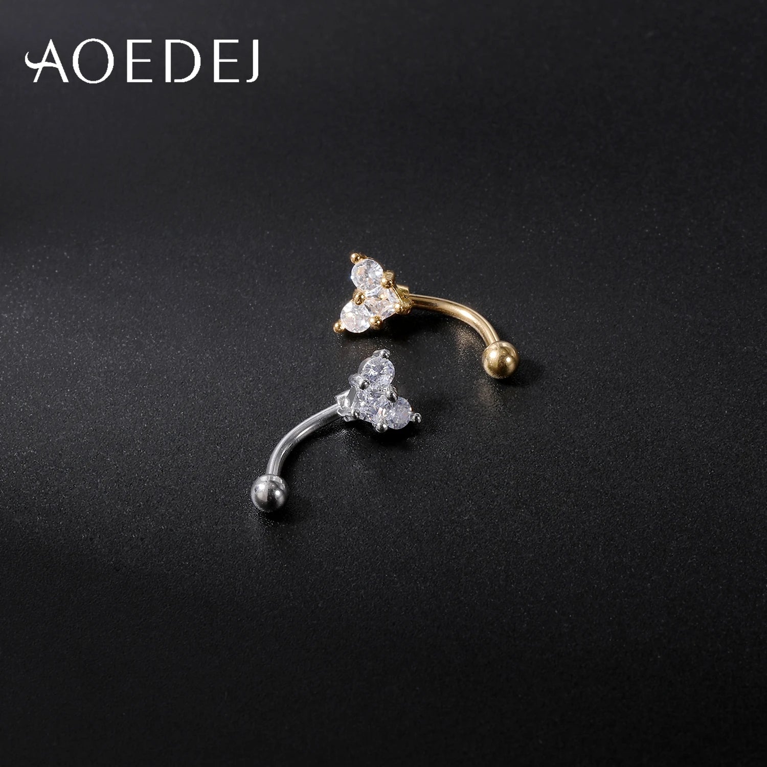 AOEDEJ 1 Piece Stainless Steel 16G Eyebrow Stud 8/10MM Eyebrow Piercing Star Moon Butterfly Shape Labret Lip Piercings Jewelry