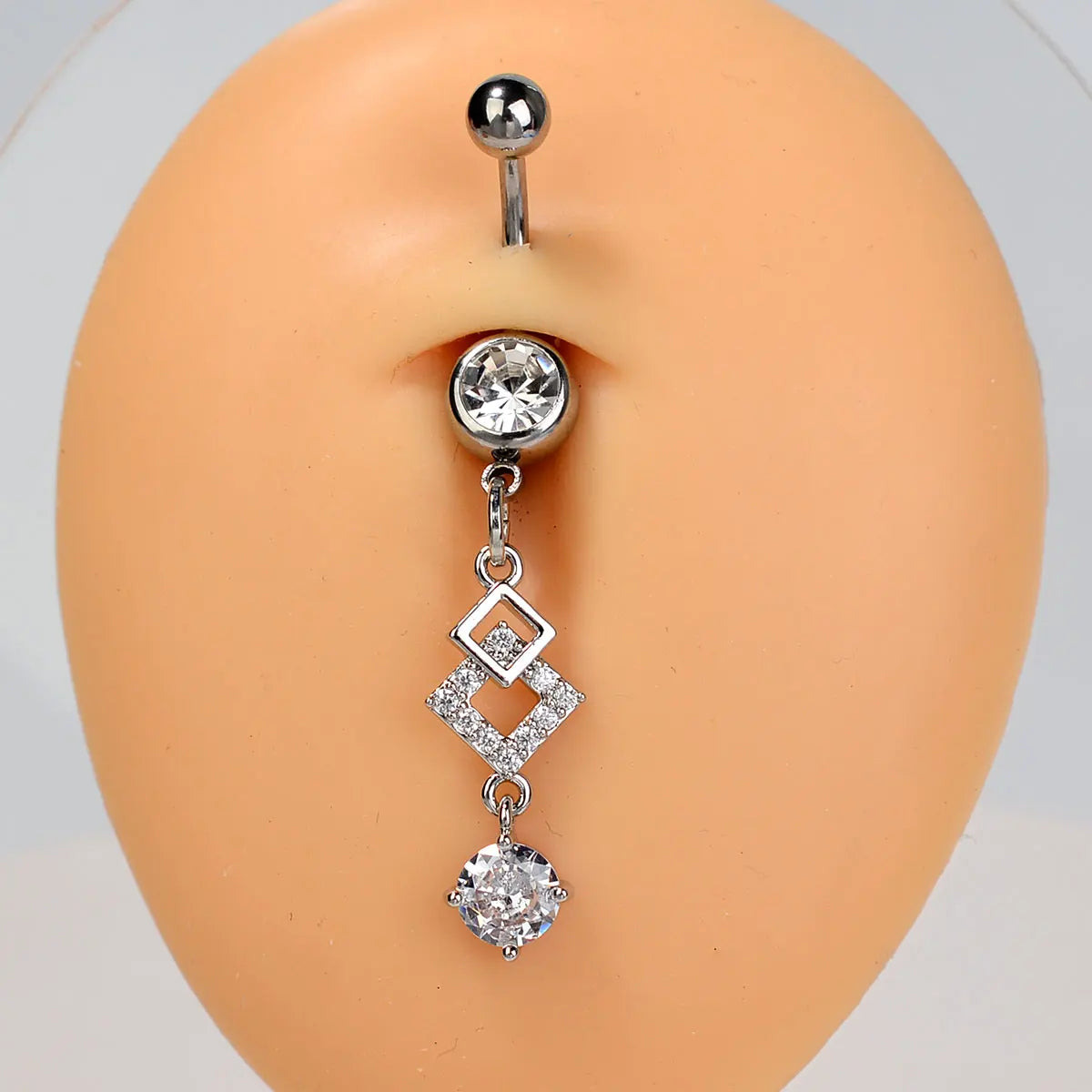 1PC Women Fashion Stainless Steel Piercing Crystal Butterfly Heart Belly Navel Ring Dangle Personality Body Jewelry Accessories