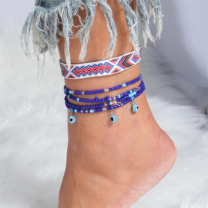 Bohemian Handmade Colorful Beads Anklets Summer Beach On Leg Foot Chain Bracelet Anklet Women Girls Holiday Jewelry Gifts