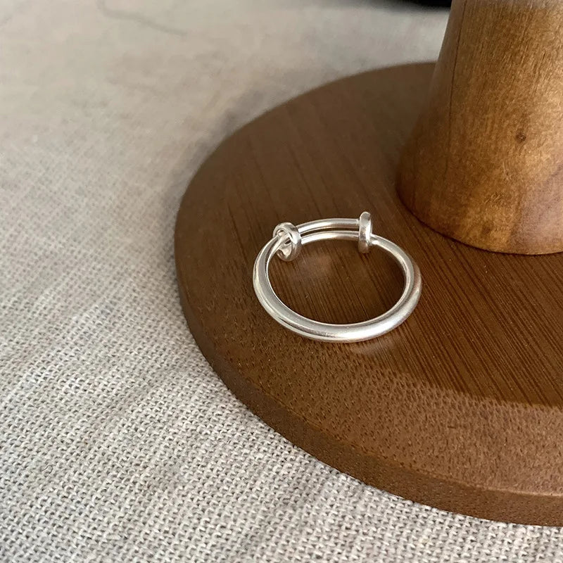 VENTFILLE 925 Sterling Silver Finger Rings New Fashion Creative Cross Hollow Chain Geometric Party Jewelry Gifts