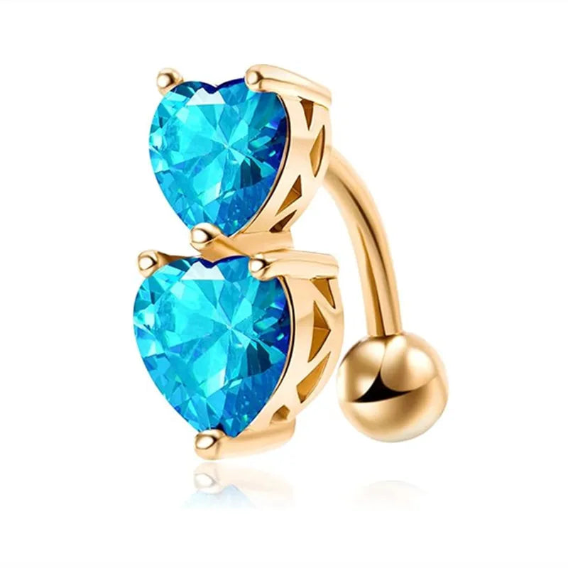 1PCS Crystal Belly Button Rings Surgical Steel Heart Navel Piercing Sexy Flower Belly Rings Body Piercing Ombligo Navel Rings