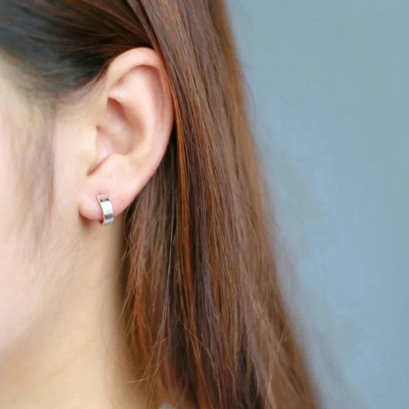 TrustDavis Men/Women Real 925 Sterling Silve Charm Hoop Earrings Fashion Fine Hoops  Party Jewelry DS3680