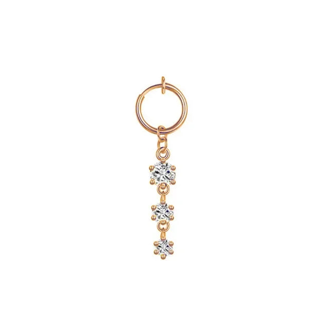 Fashion Butterfly Fake Belly Button Piercing Fake Belly Piercing Clip on Umbilical Navel Faux Belly Cartilage Earring Clip