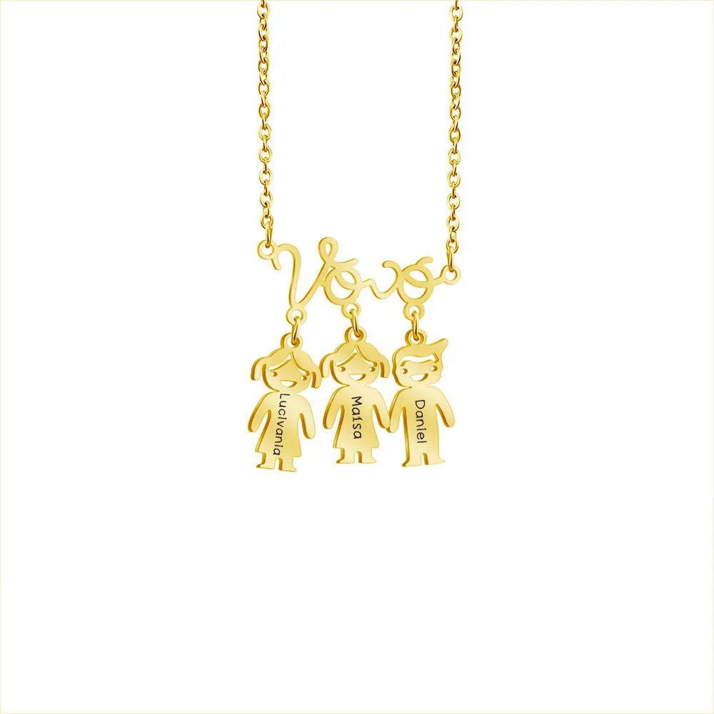 Mother's Day Gift Personalized Vovó Baby Pendant Grandmother Necklace Custom Names Vovo Choker For Grandma Ladies Women Mother