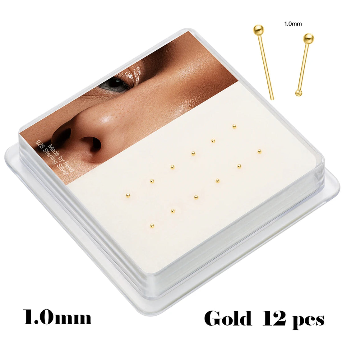 Sterling Silver 925 Ball Shape Piercing Nose Stud Jewelry Tiny 1.0mm Ball Silver Nose Nail Nez Pircing Nariz Joyería Corporal