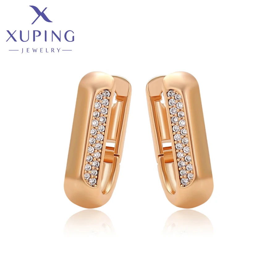 Xuping Jewelry New Arrival Fashion Simple Серьги  Huggies Earring of Gold Color for Women Girl Party Gift X000769797