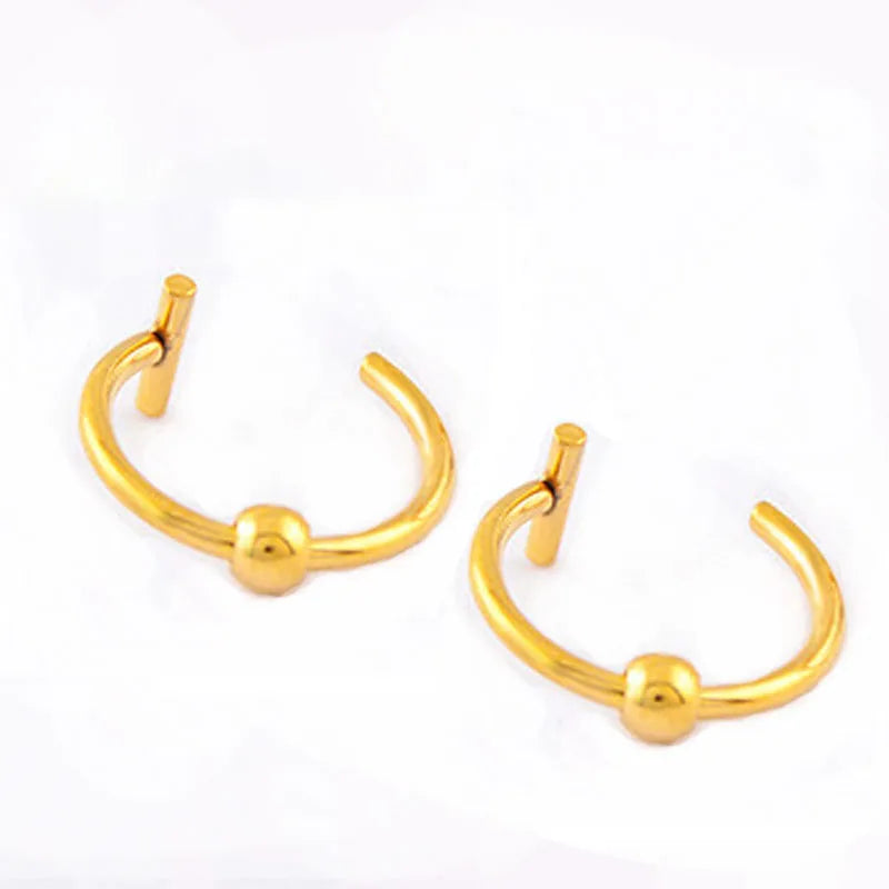 2Pcs 316L Stainless Steel Fake Nose Ring, Nose Cuffs Fake Septum Rings Clip On Nose Hoop Lip Rings Conch Earring Body Jewelry
