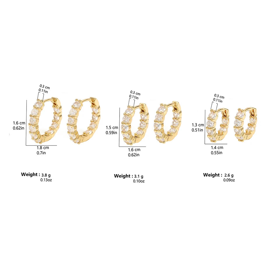 Yupsk 6pcs Shiny Zircon Ear Rings White Gold Color Huggie Cartilage Piercing Ear Cuff Tiny Earring for Women Men Jewelry Gift