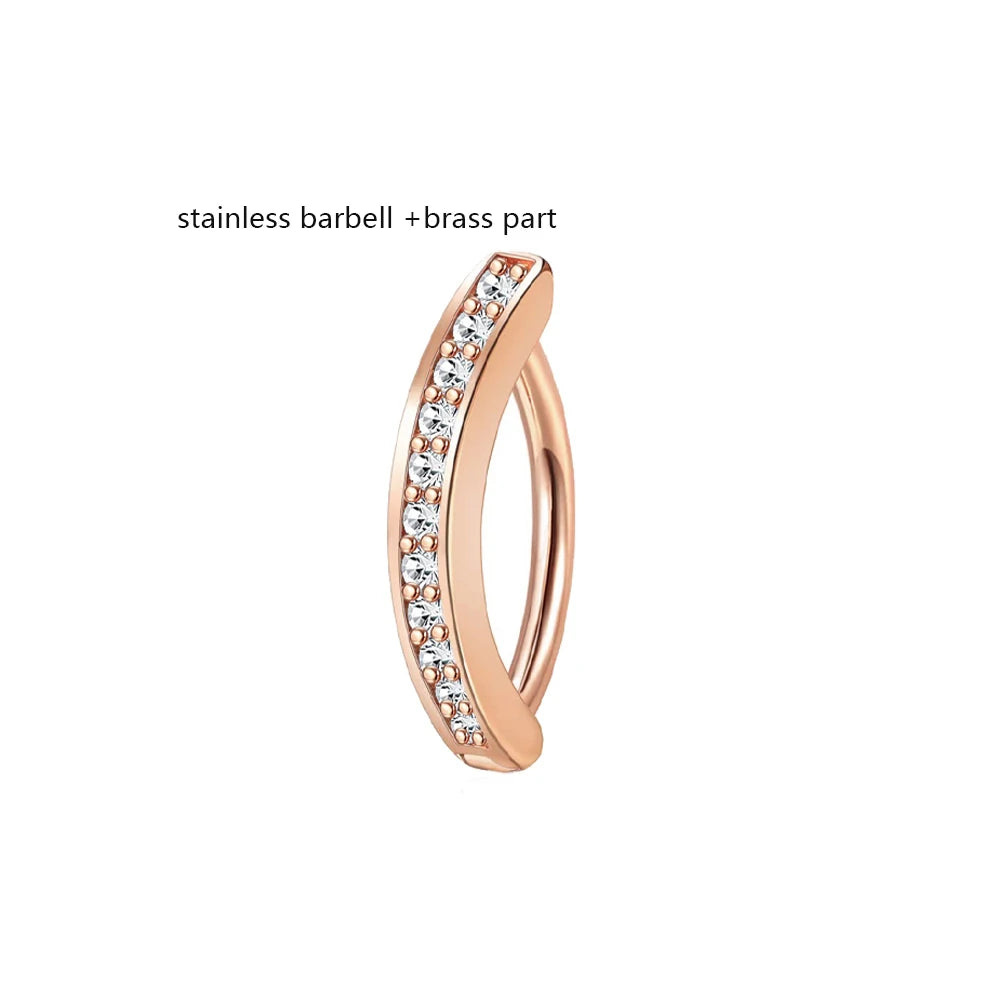 1PC 14G Implant Grade G23 Titanium Belly Button ring Clicker Stainless Steel Navel Piercing Jewelry Copper Belly Piercings