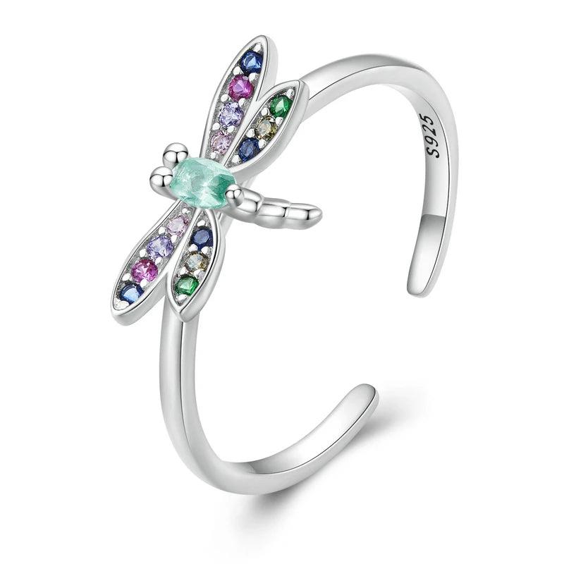WOSTU Adjustable Rings Real 925 Sterling Silver Stackable Engagement Zircon Open Size Rings For Women Female Original Jewelry