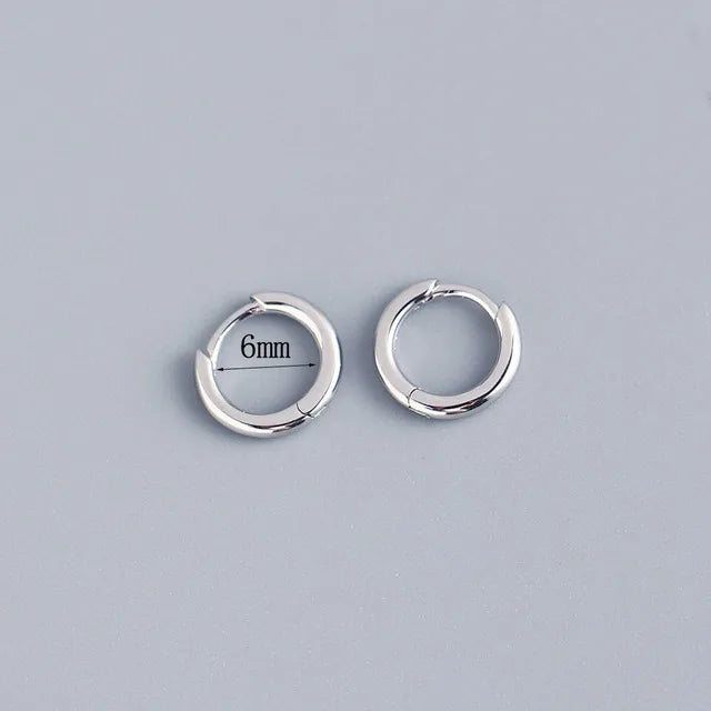 1Pair Stainless Steel Minimalist Huggie Hoop Earrings Gold Color Tiny Round 6/8/10mm Punk Unisex Rock Cartilage Earring Jewelry