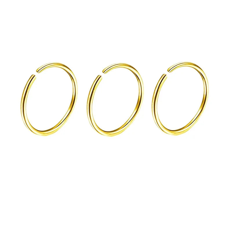 2/3/5Pcs 20G Thin Fake Septum Nose Ring, Septum Nose Rings Hoops Labret Lip Ring Fake Cartilage Tragus Helix Earrings Hoops